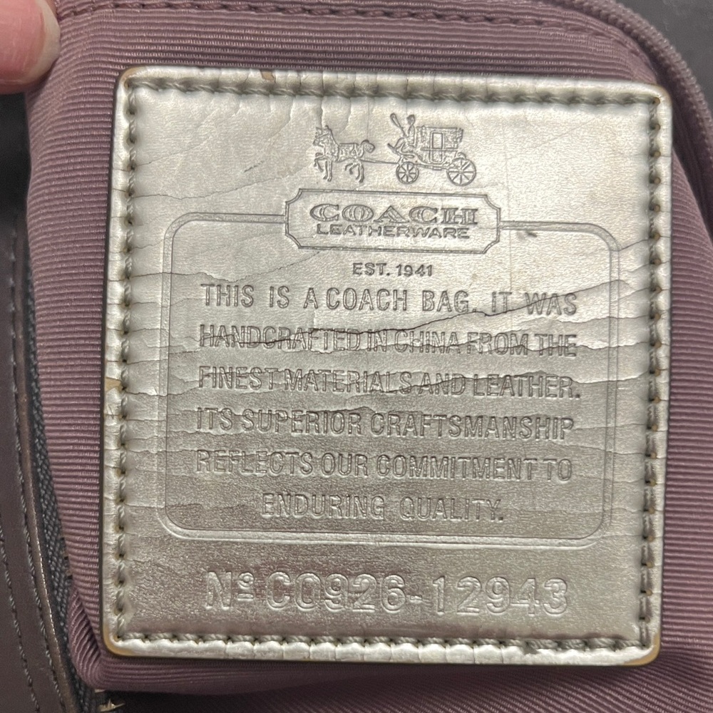 Coach Madison Op Art Dark Grey Sabrina Satchel - Picture 16 of 16